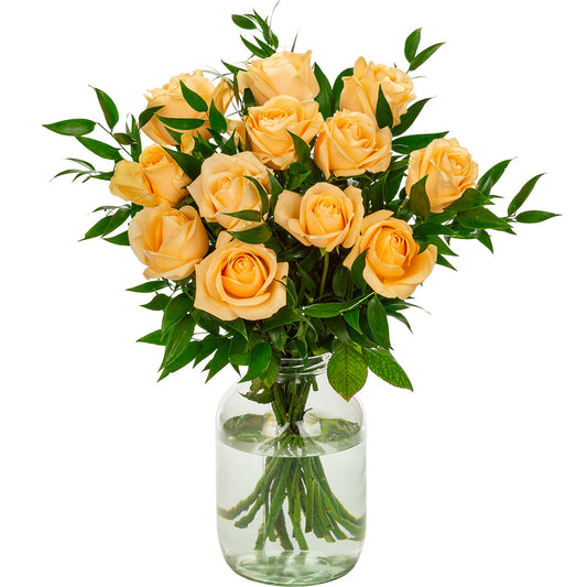 12 peach flowers
